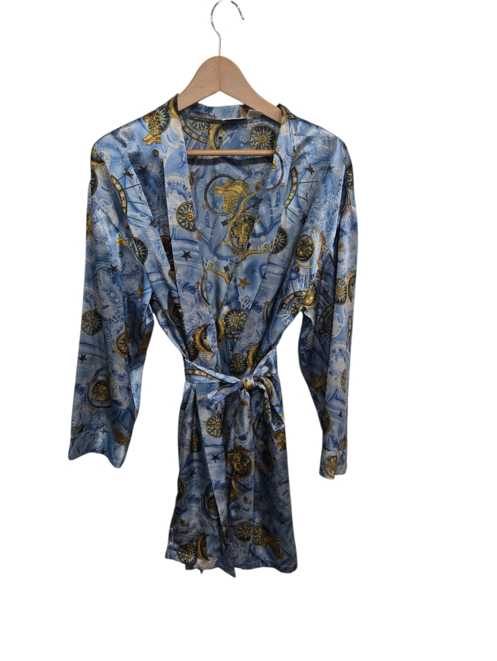 Vintage Celestial Zodiac Satin Robe